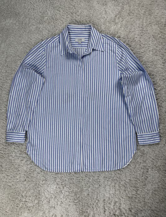 Жіноча стильна полосата сорочка cos рубашка в смужку