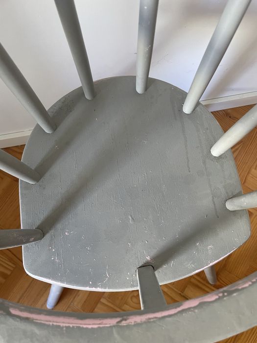 Cadeira assento alimentacao bebé madeira pintada vintage ikea