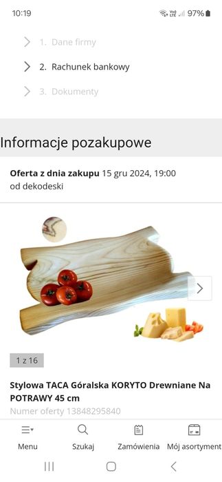 Koryto drewniane cateringowe do podawania dań taca na mięso