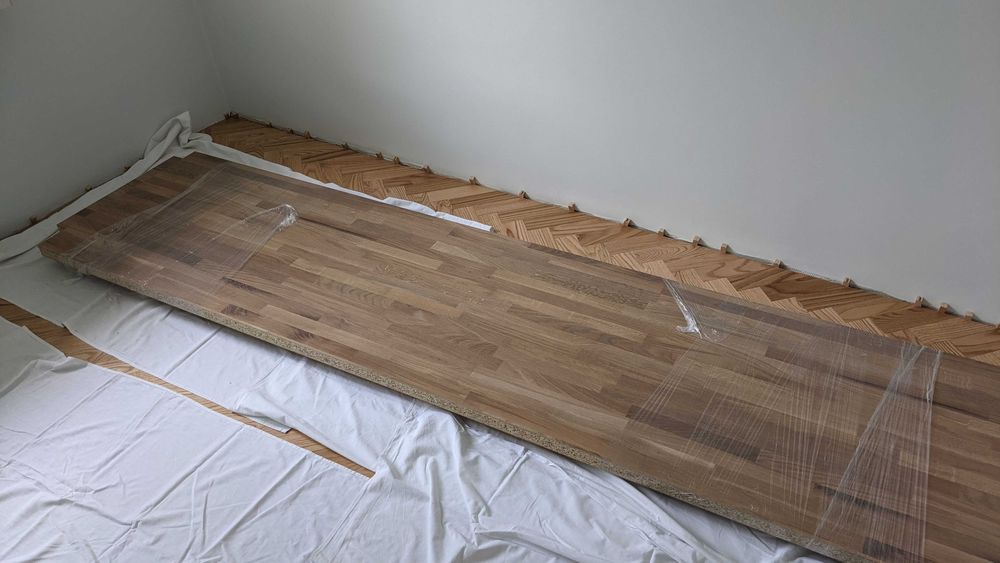 Blat laminowany 38 mm | 132x120 cm i 275x52 cm | Kronospan K091FP