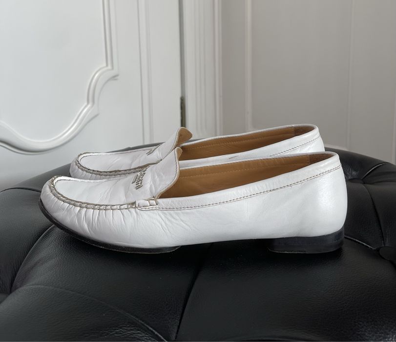 BALDININI piękne mokasyny, białe, skóra naturalna