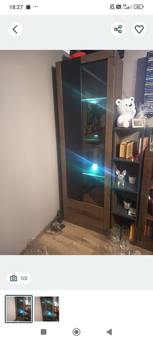 Witryna regał szklany led