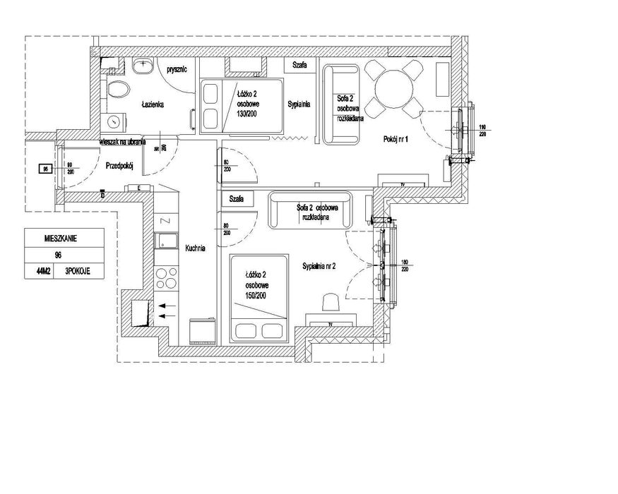 Do wynajęcia – apartament 44 m², ul. Przy Forcie (Ursus), Warszawa