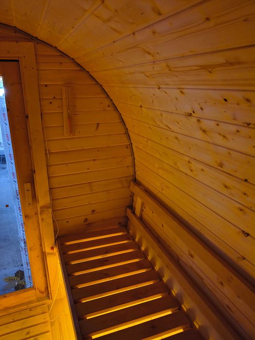 Sauna ogrodowa beczka 4-5 osób | 95 mm | piec 6 kW | transport