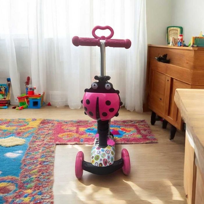 Самокат дитячій божа корівка детский самокат 5 в 1 с ручкой