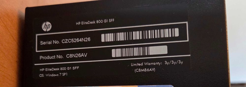 komputer HP EliteDesk 800 G1 SFF  Intel i3 8GB 120SSD + mysz+klaw