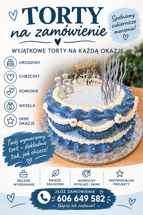 Torty i ciasta na zamówienie.