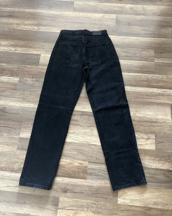 Czarne jeansy stright wysoki stan 34/XS