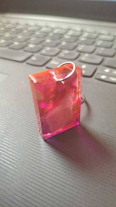 Handmade Breloczek prostokąt czerwień