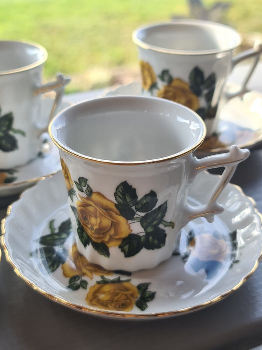 5 X Porcelana Rheinpfalz Żółte róże