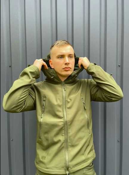 військовий тактичний софт шел  костюм колір оливковий