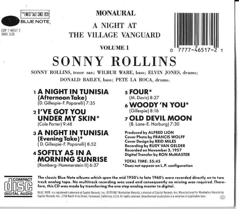 Sonny Rollins - a night at the "village vanguard" volume 1