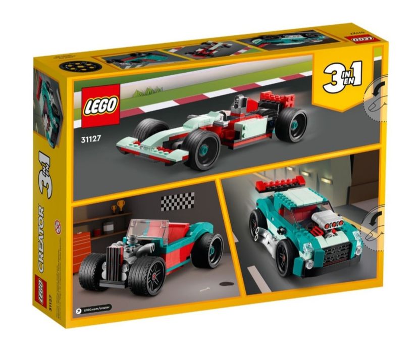 Конструктор Lego Creator 3-in-1 Уличные гонки 258 деталей.