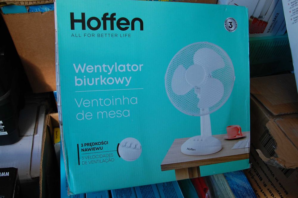 nowy wentylator biurkowy