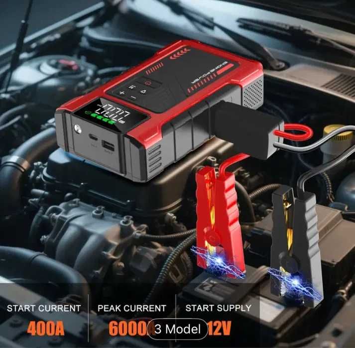Nowy booster rozruchowy 6000A z kompresorem