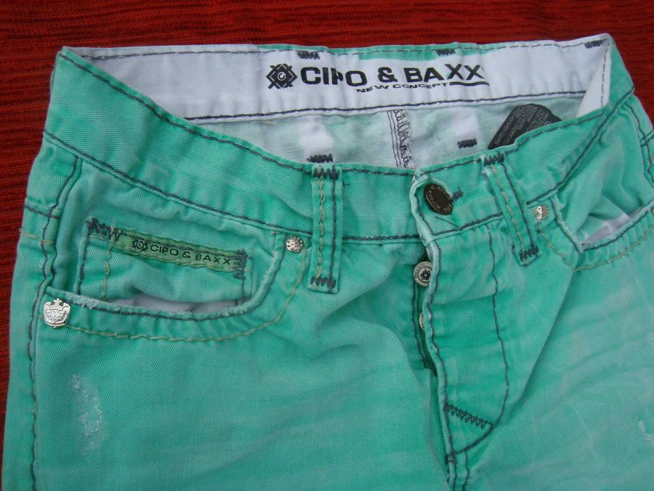 spodnie Jeans Cipo & Braxx roz 28 x 32 L  pistacjowe Super Nowe