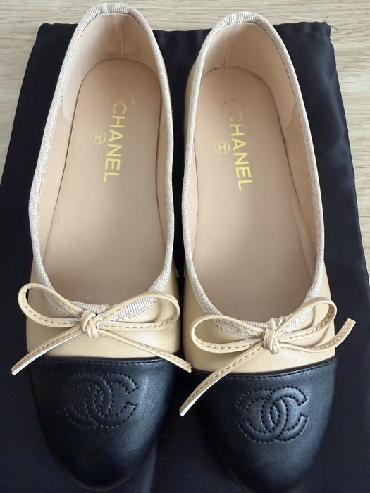 Beżowe baleriny chanel