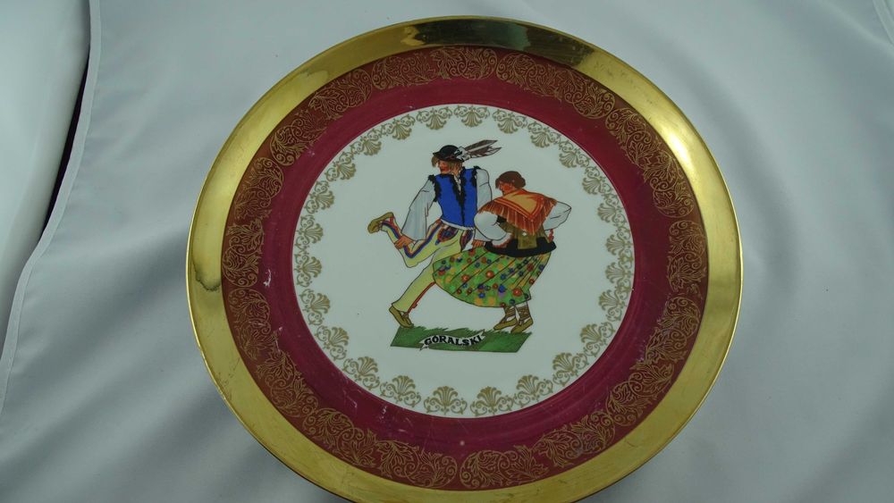 Talerz dekoracyjny „Góralski”  Z. Stryjeńska, seria Tańce polskie, PRL