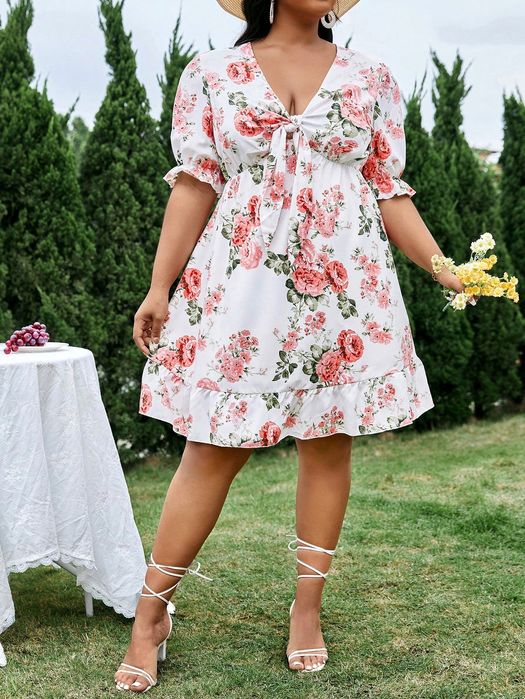 Sukienka Letnia Boho Rozkloszowana W Kwiaty Mini Casual Shein Xxl 44