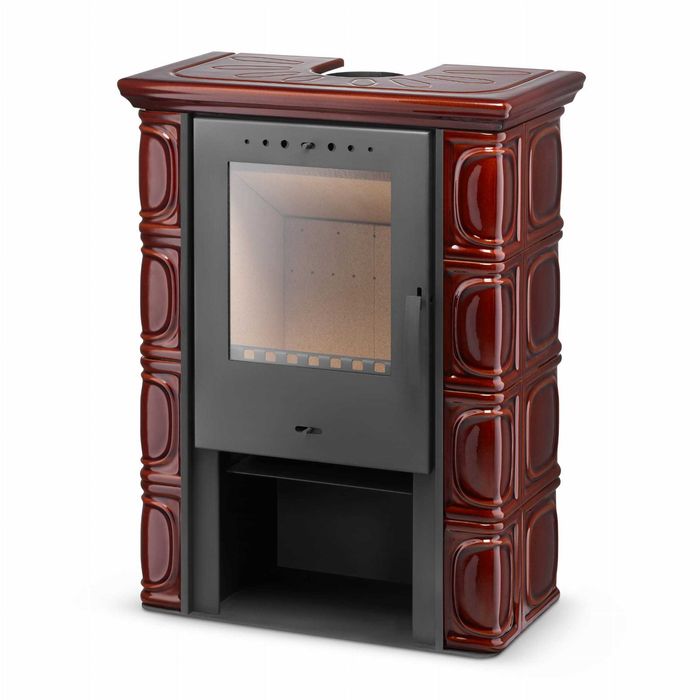 Piec kominek kaflowy ELDUR wkład kominkowy brązowy ECODESIGN 11kW