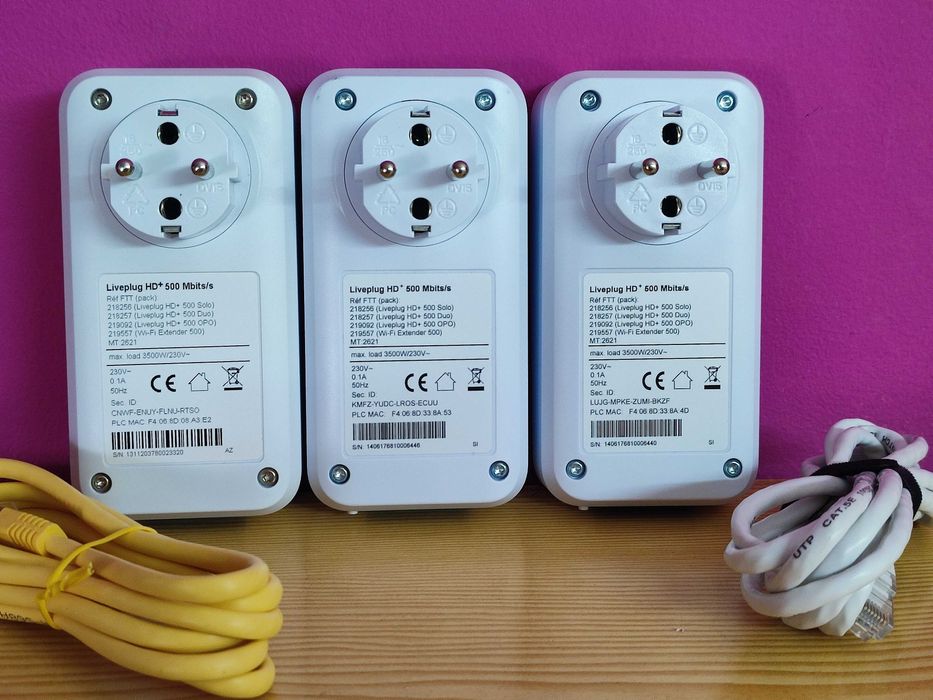 3x Devolo AV500 Powerline Adaptadores