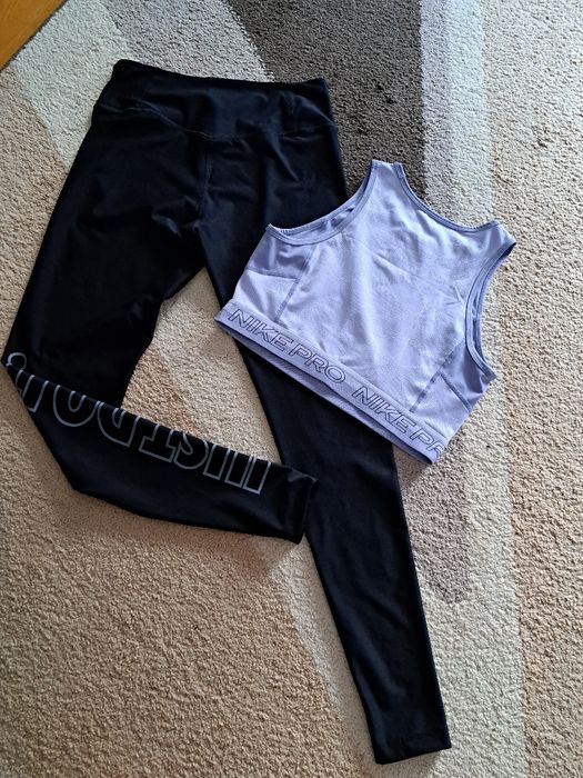 Komplet sportowy, set, zestaw legginsy i top Nike rozmiar S