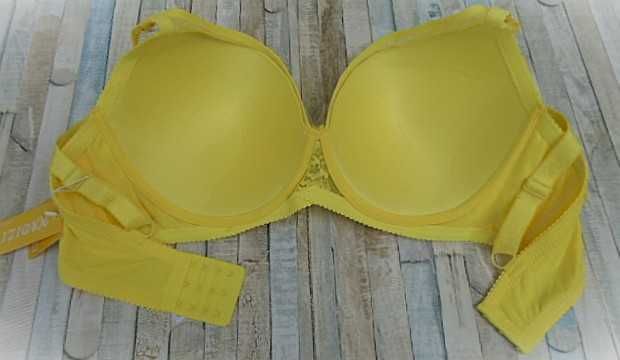 Nadizi / biustonosz koronkowy 105F neonowy usztywniany  na fiszbinach