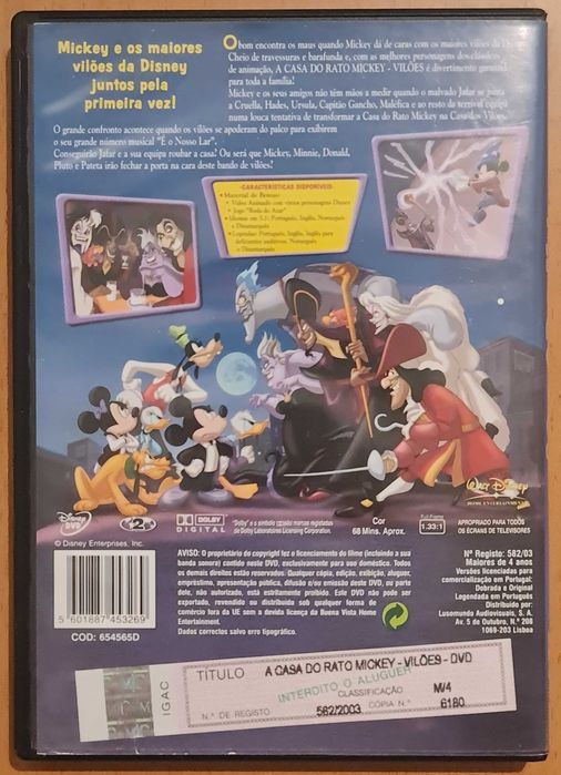 Filme DVD original A Casa do Rato Mickey - Vilões