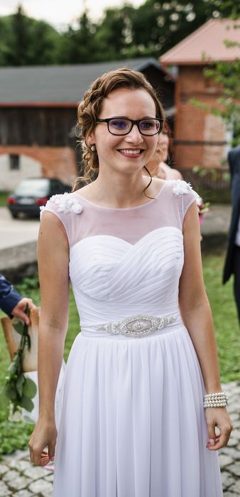 Lekka, zwiewna suknia ślubna, rozm. 34/36