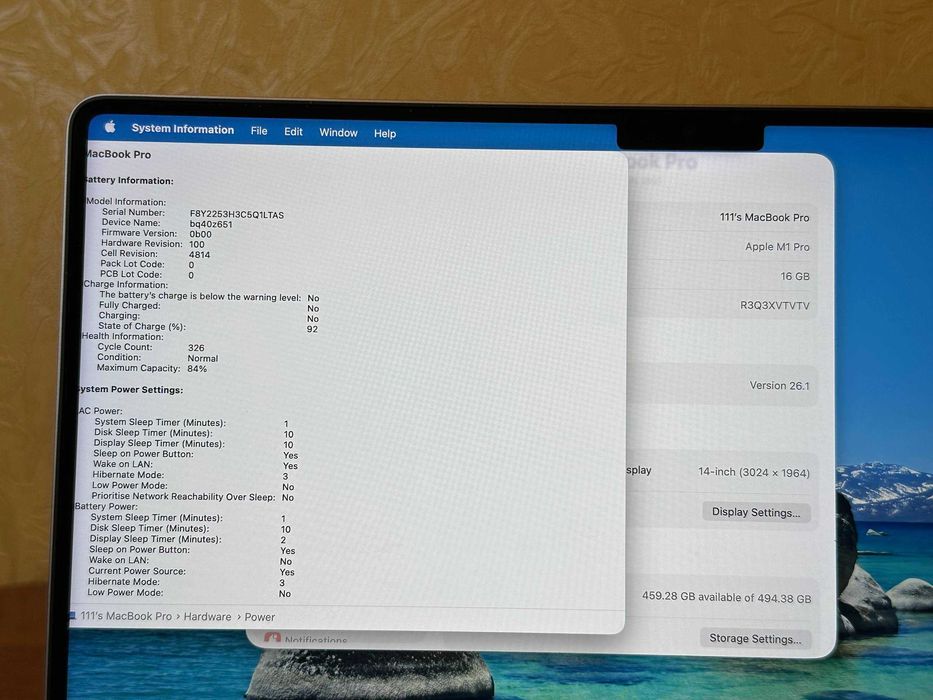 MacBook Pro 14 M1 Pro 2021 16 500 gb