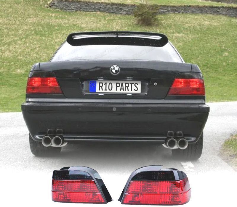 FAROLINS TRASEIROS BMW E38 94-01 VERMELHO BRANCO ESCURECIDO