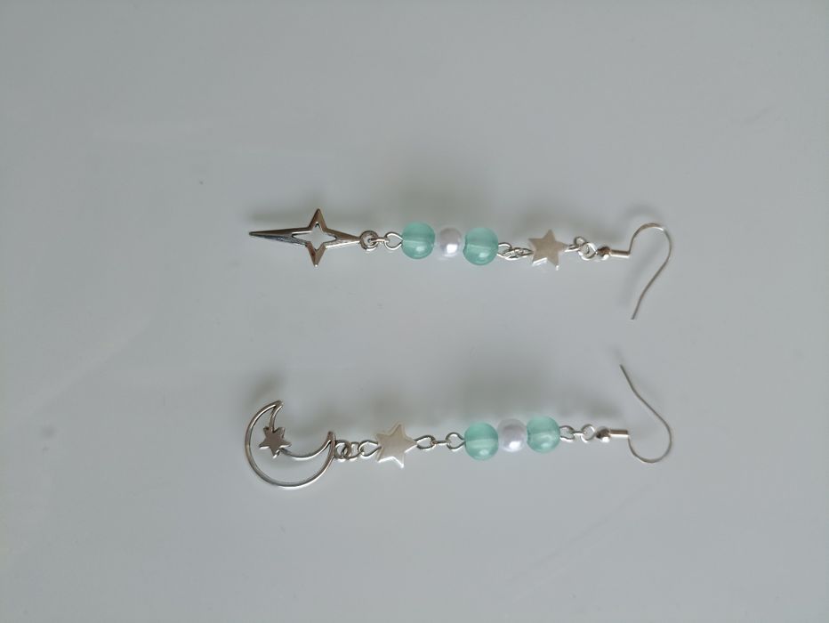 Star&moon earrings- turquoise