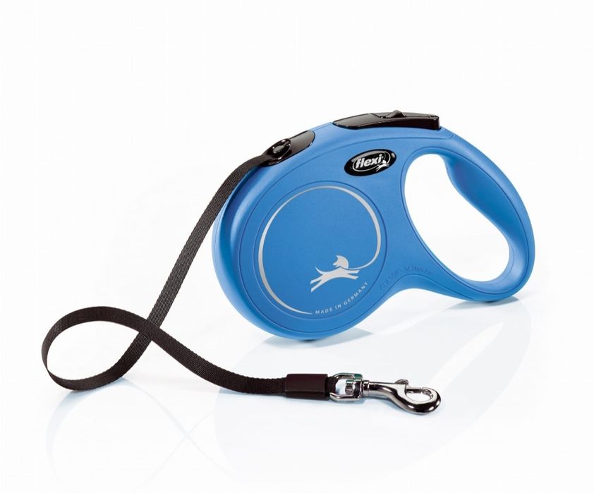 Smycz Flexi New Classic M taśma 5m 25kg niebieska