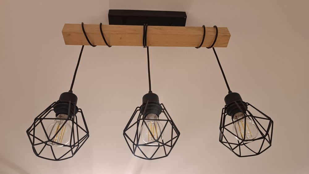 Lampa sufitowa wisząca EGLO Townshend 5 – Loft / Vintage / Drewno