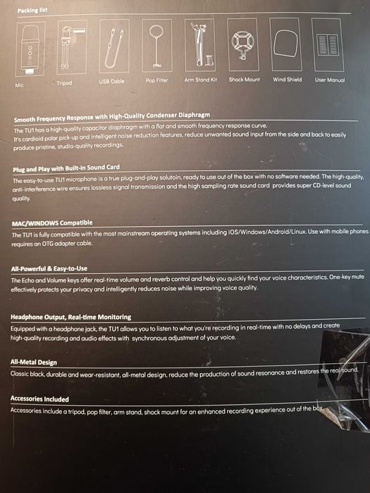 Конденсаторний мікрофон для стрімінгу MIRFAK Audio TU1