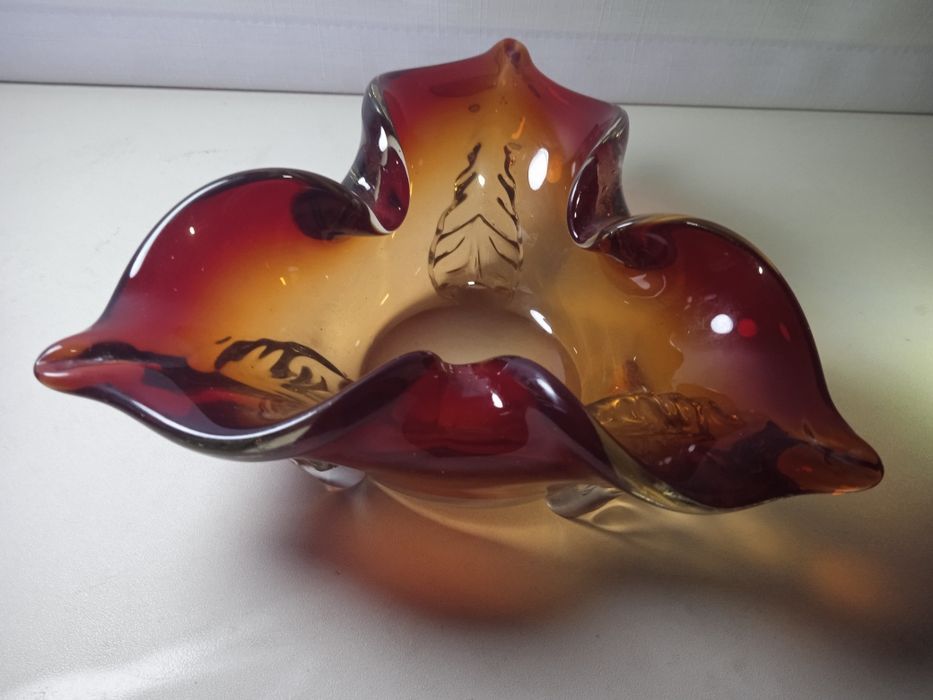 Ваза гутное стекло пепельница конфетница СССР