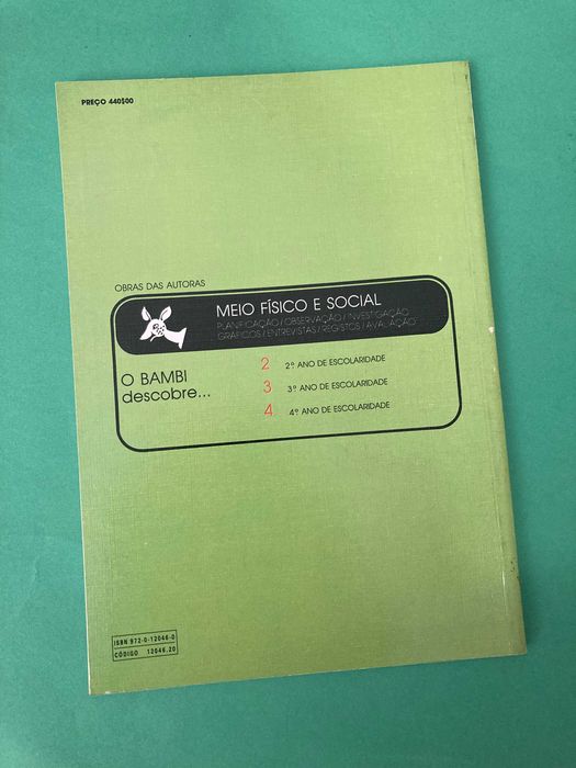 Livro Escola Primária O Bambi Meio Físico e Social 2ª Classe Porto Editora Anos 90