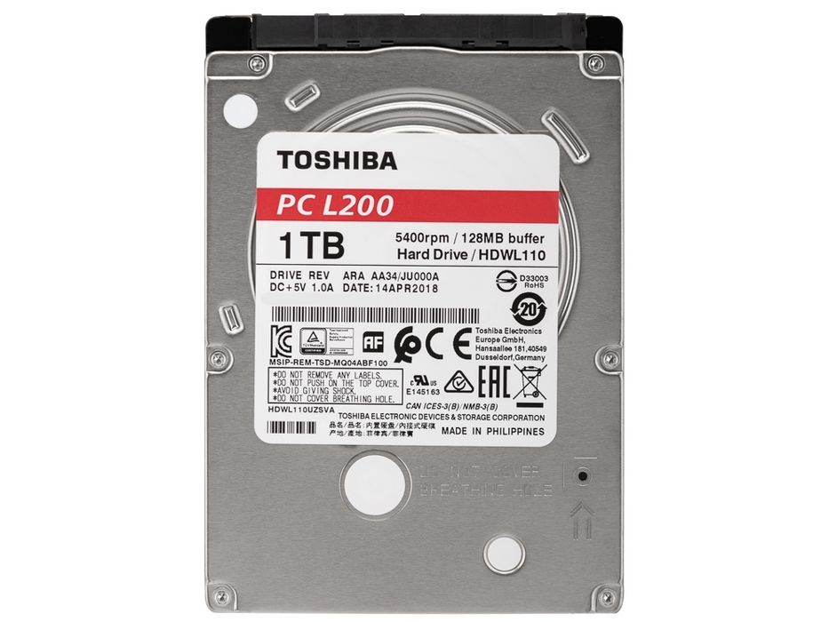 Disco HDD Interno TOSHIBA L200 (1 TB - SATA - 5400 RPM)