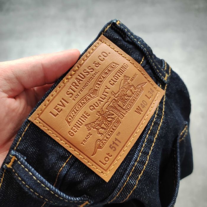MĘSKIE Spodnie Proste Levis 511 Classic Granatowe PREMIUM Strong Logo