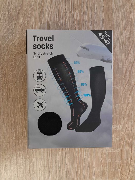 Skarpety uciskowe, na żylaki, krążenie, podkolanówki czarne rozm 43-47