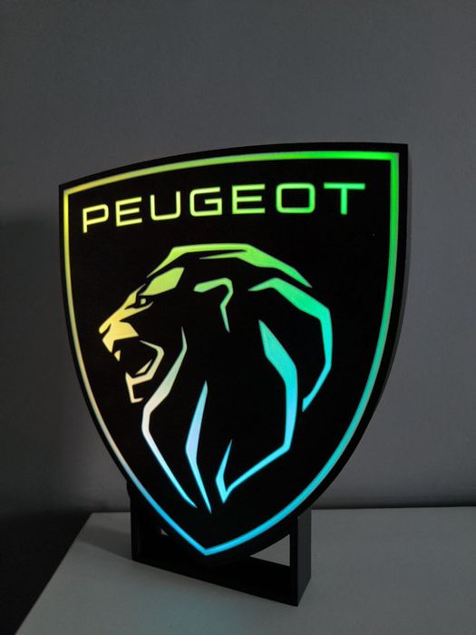 Logo logotipo Peugeot led RGB
