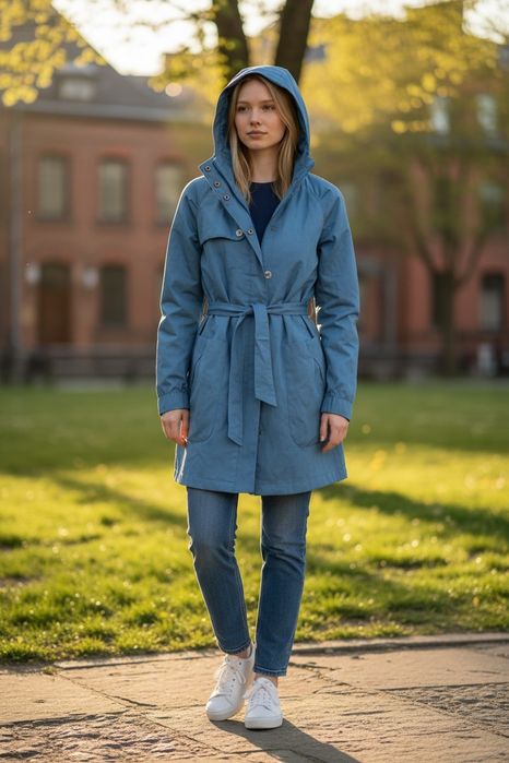 Reebok płaszcz damski trench z kapturem nowy