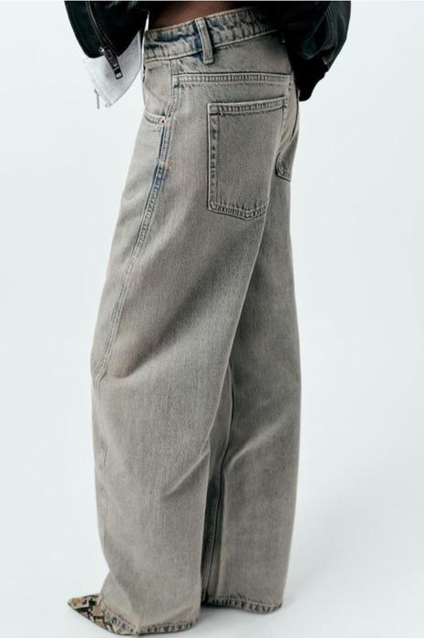 Zara TRF balloon baggy jeans mid-rise, 42