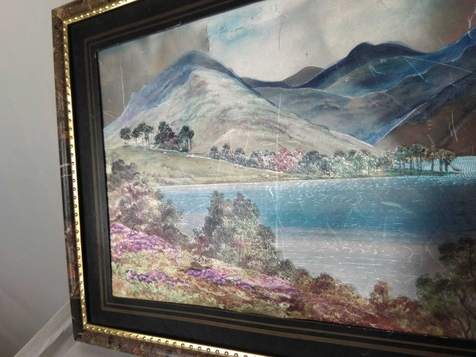 Картина Горный пейзаж,  техника галограммы 20,5х25,5 см переливается.