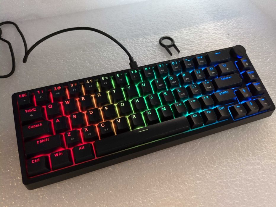 ODNOWIONA Krux Atax 65% Pro RGB Wireless Gateron Yellow+Mysz SpeedLink