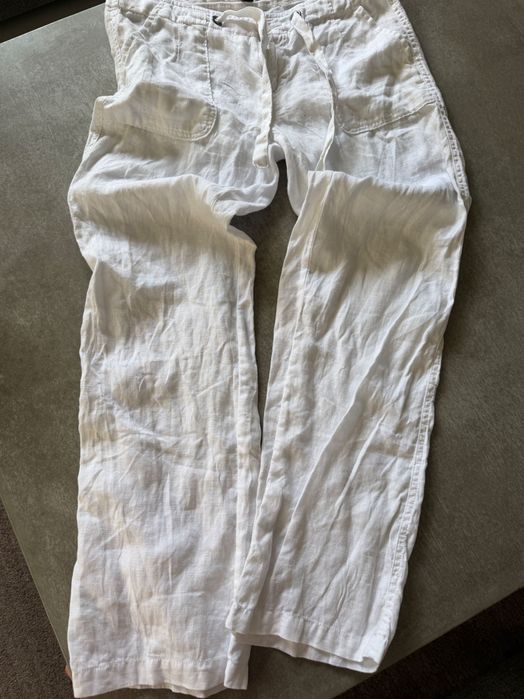 Lniane spodnie Tommy Hilfiger nowe,  białe 36