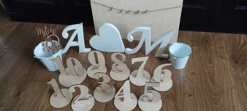 Drewniane numerki na stoły - NOWE