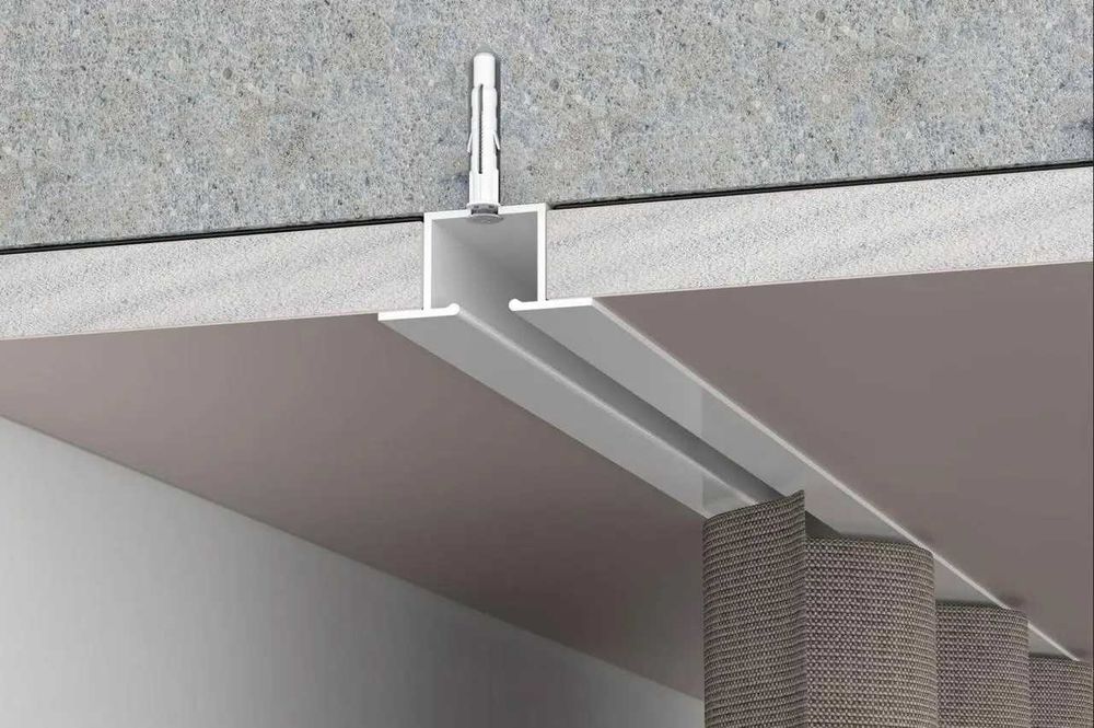 Карниз прихованого монтажу врізний для гіпсокартону білий, чорний