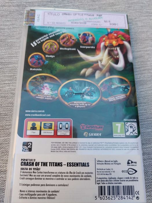 Jogo PSP Crash off the Titans