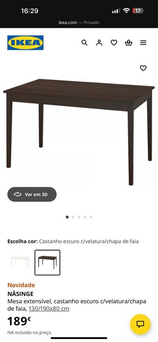 Mesa Extensível IKEA – 6 Lugares